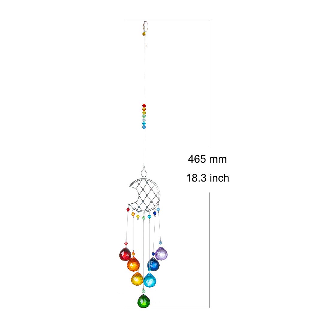 Moon Chakra Crystal Ball Suncatcher - Rainbow Maker for Windows, Home & Garden Decor - Perfect for Wedding, Meditation & Spiritual Healing Spaces