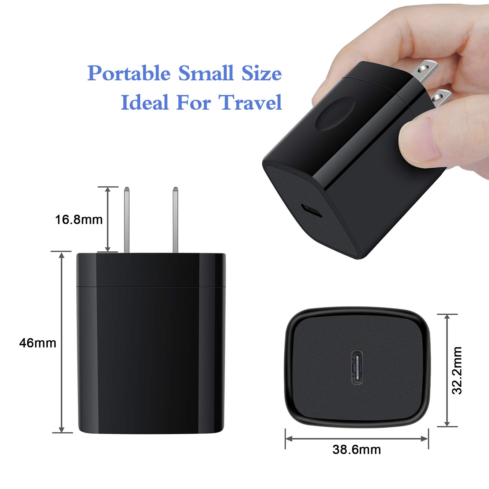 20W Samsung Type C Fast Charger Block - PD3.0 USB C Wall Adapter for Galaxy S25/S25 Ultra/A15/A16/5G/A55/A35/A14/A13/A54/S24/S23 & iPhone 16/15/14/13 Pro Max/Pixel 9/8a/8/7 Pro - Quick Charge for Home, Office & Travel