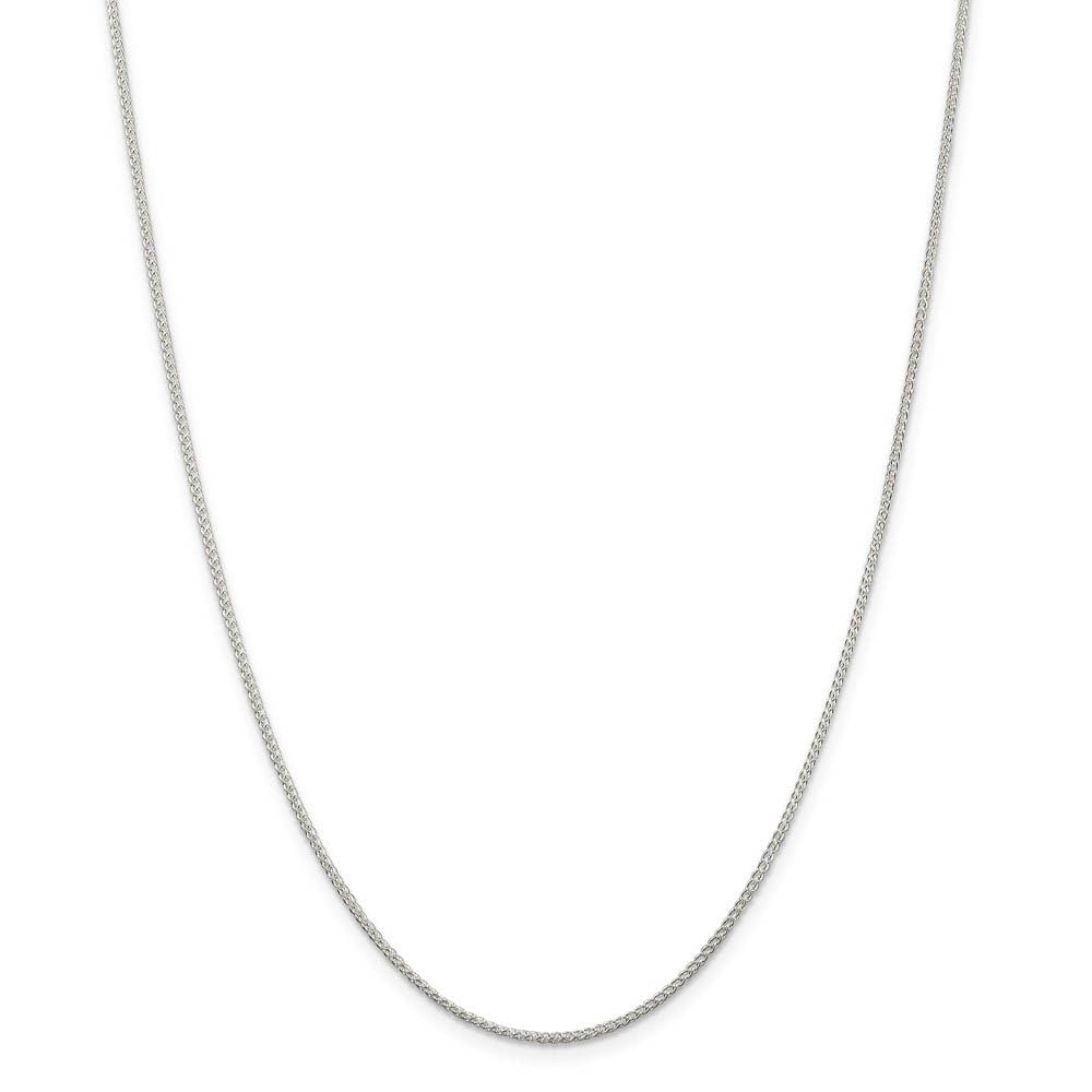 1.25mm Sterling Silver Round Solid Spiga Chain Necklace - Elegant Black Bow Pendant for Women | Perfect for Everyday Wear, Date Nights & Special Occasions