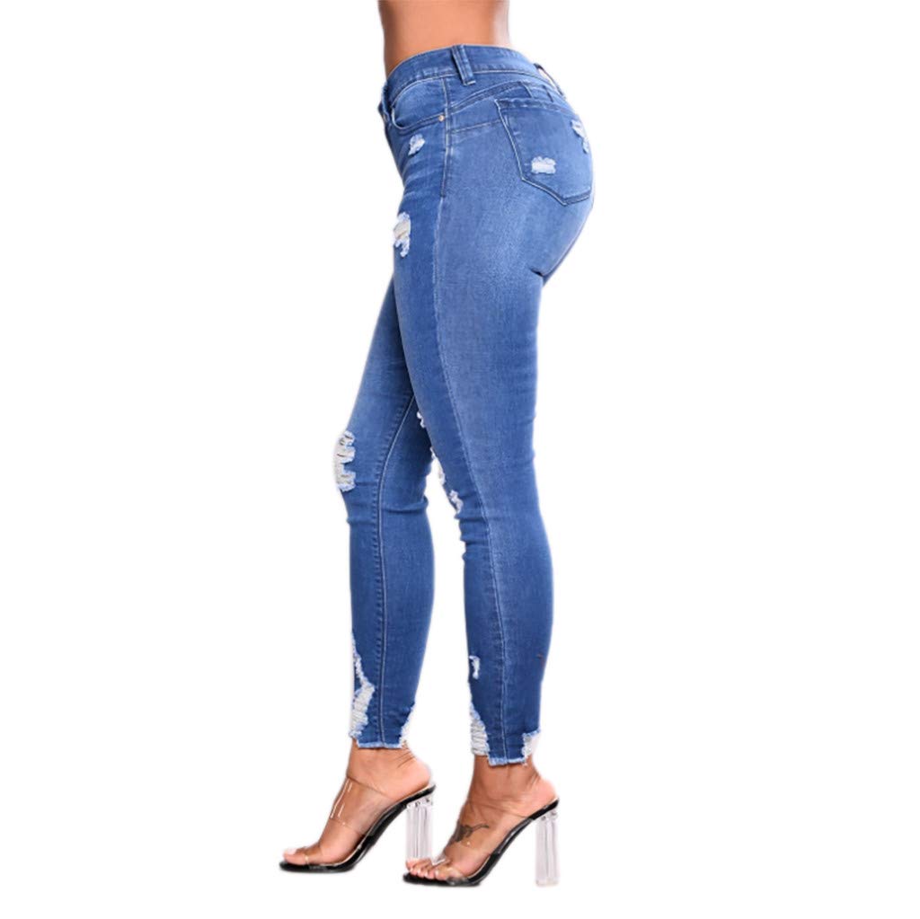 Fanteecy Women's High Rise Skinny Jeans - Slim Fit Stretch Ripped Tapered Jeans with Embroidery & Butt Lift Design | Perfect for Casual Wear, Night Out & Street Style Fashion