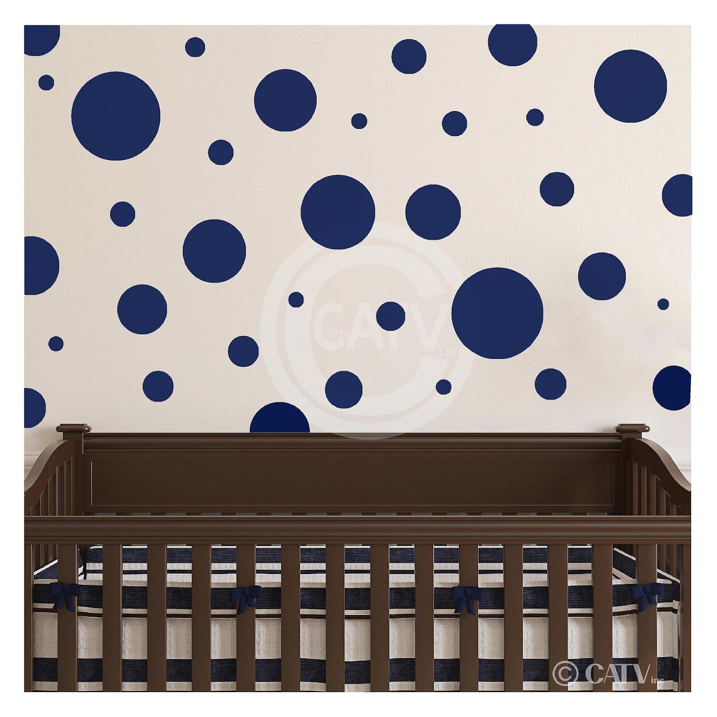 Polka Dot Wall Decals - Nursery Decor Stickers (32-Piece Set) for Kids Room & Playroom