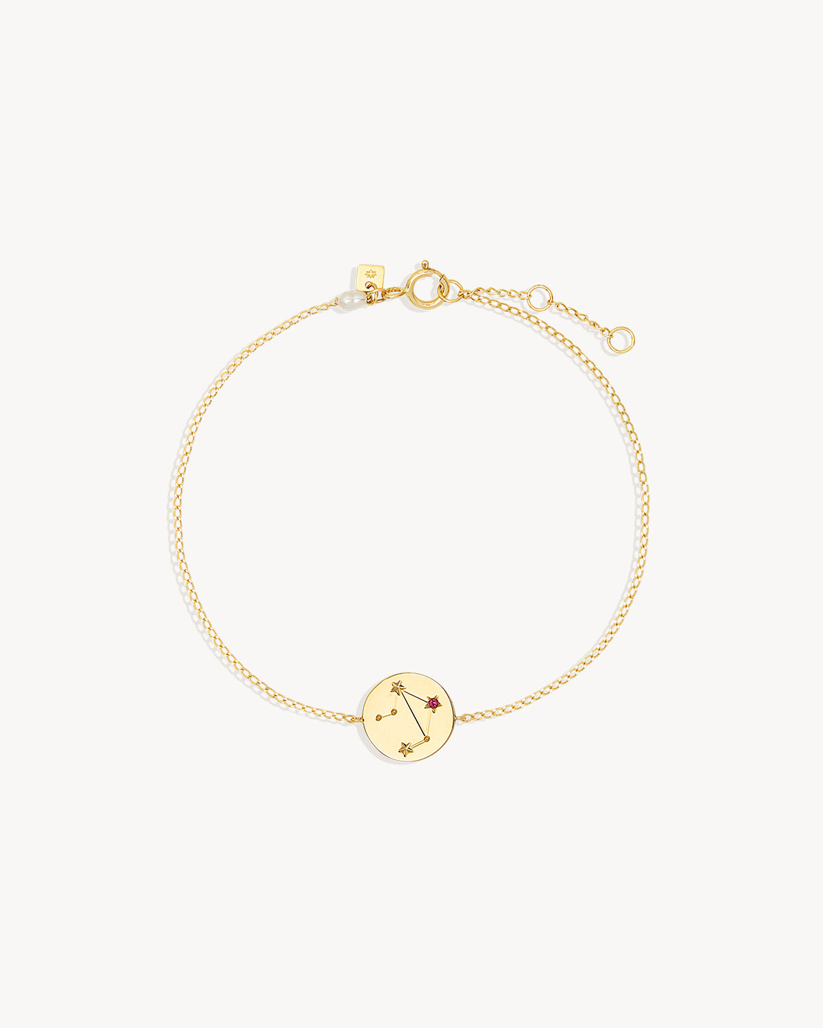 14K Solid Gold Lucky Starry Night Zodiac Bracelet for Libra - Perfect Gift for Birthday, Anniversary & Astrology Lovers