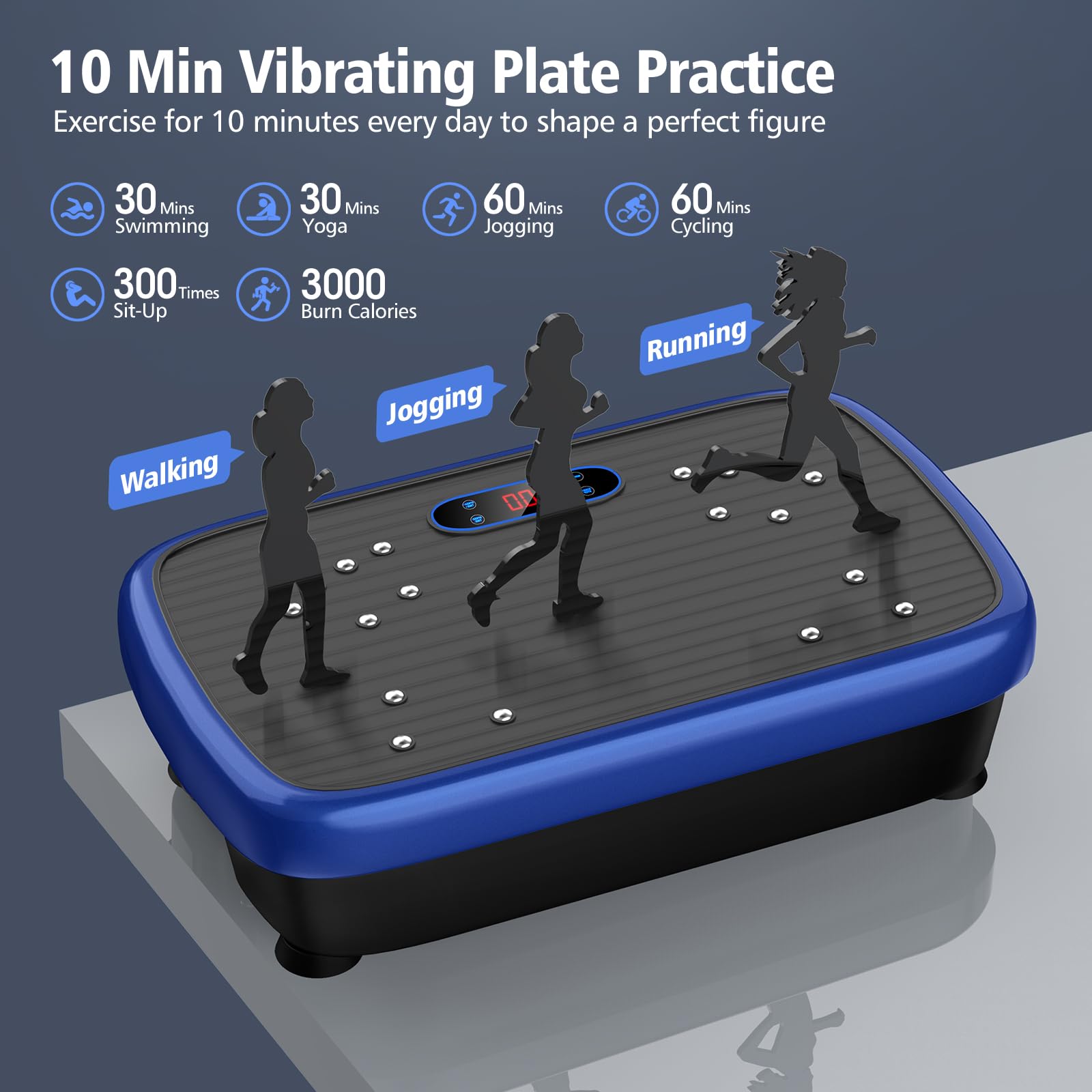 Vibration Plate Exercise Machine for Weight Loss & Body Shaping - 180 Speed Levels Whole Body Vibration Platform for Lymphatic Drainage & Wellness - Perfect for Home Gym, Physical Therapy & Fitness Training