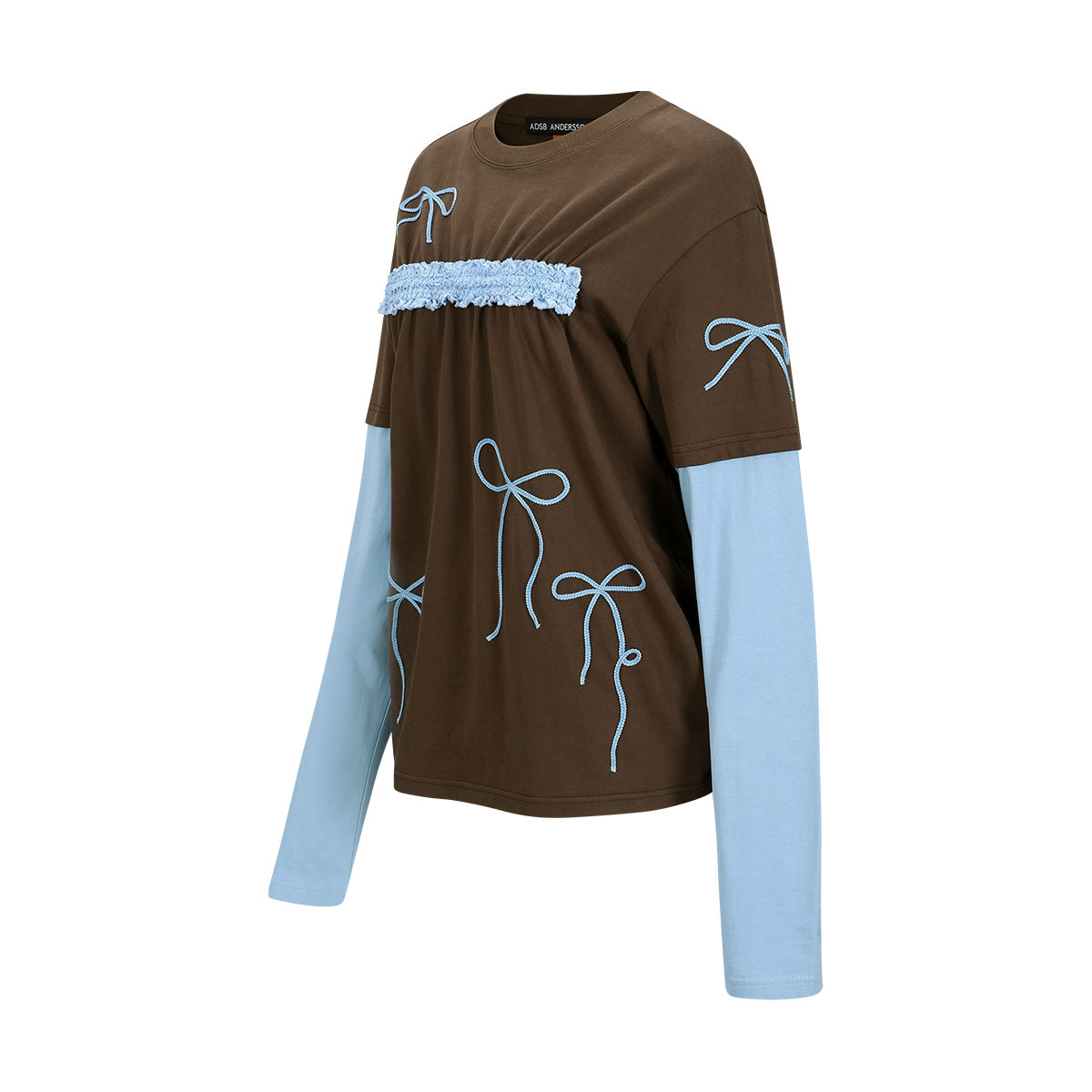 Essential Frill Tee for Women - Soft Brown Vintage Style T-Shirt | Casual Wear, Layering, Everyday Outfits