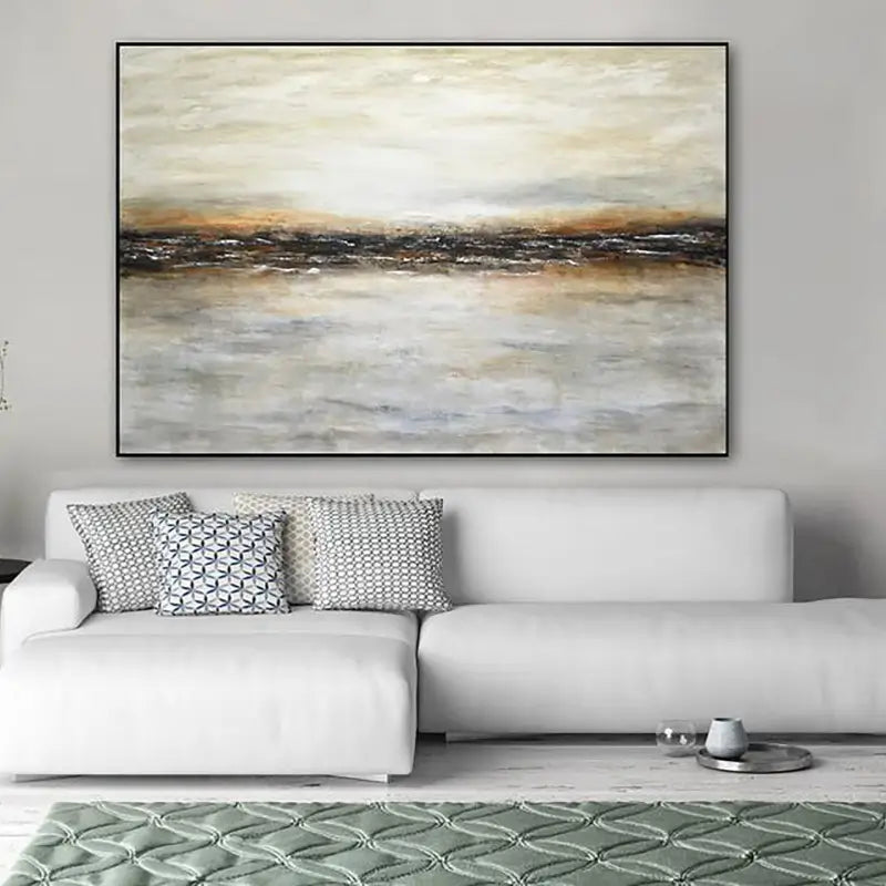 Ocean and Sky Painting #OS 027 - Handmade Canvas Wall Art for Home Decor, Office & Living Room - Beautiful Seascape Landscape Artwork for Coastal & Beach House Style