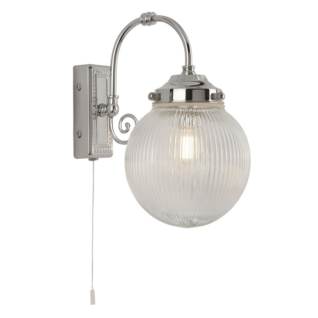 Belvue IP44 Waterproof Bathroom Wall Light - Chrome Finish & Acid Glass Shade - Perfect for Bathroom, Vanity, and Powder Room Lighting