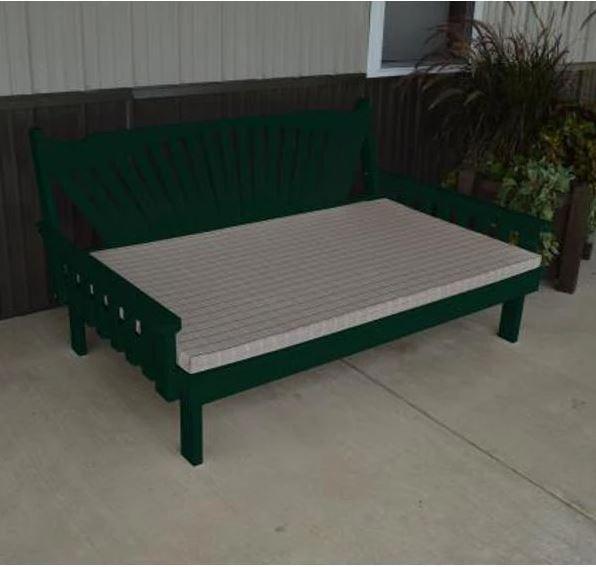 A&L Furniture Yellow Pine Fanback Daybed - Rustic Wooden Sofa Bed for Living Room, Guest Room & Outdoor Use