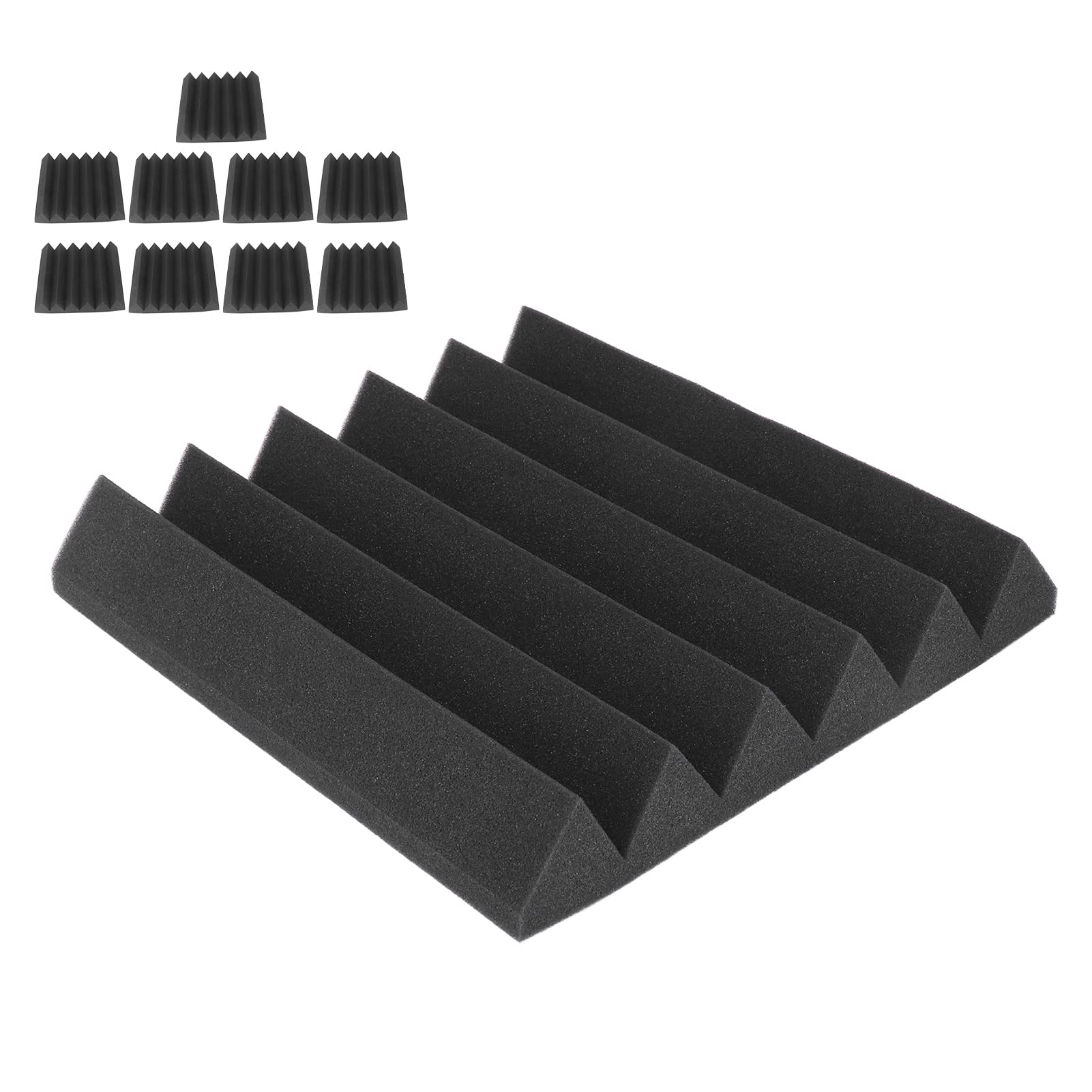 10Pcs Acoustic Soundproof Foam Panels for Office & Home Studio - Noise Reduction Wall Tiles for Better Sound Quality in Meetings, Recording & Gaming