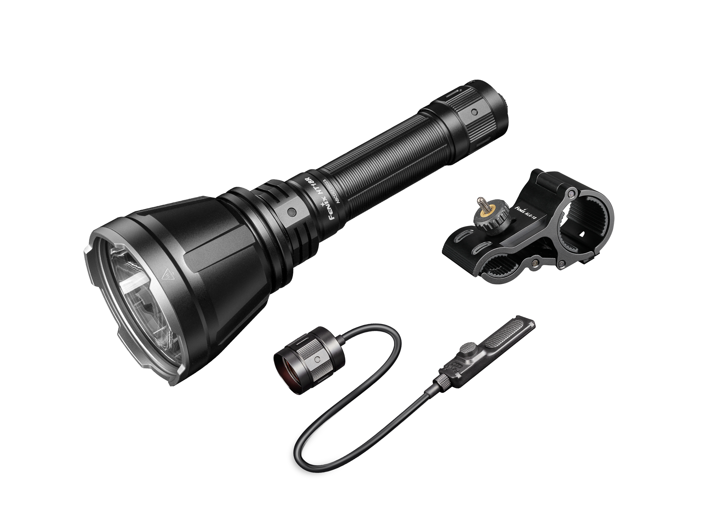Fenix HT18R Rechargeable Hunting Flashlight Kit with Picatinny Mount & Remote Pressure Switch - Perfect for Night Hunting, Tactical Gear, and Outdoor Adventures