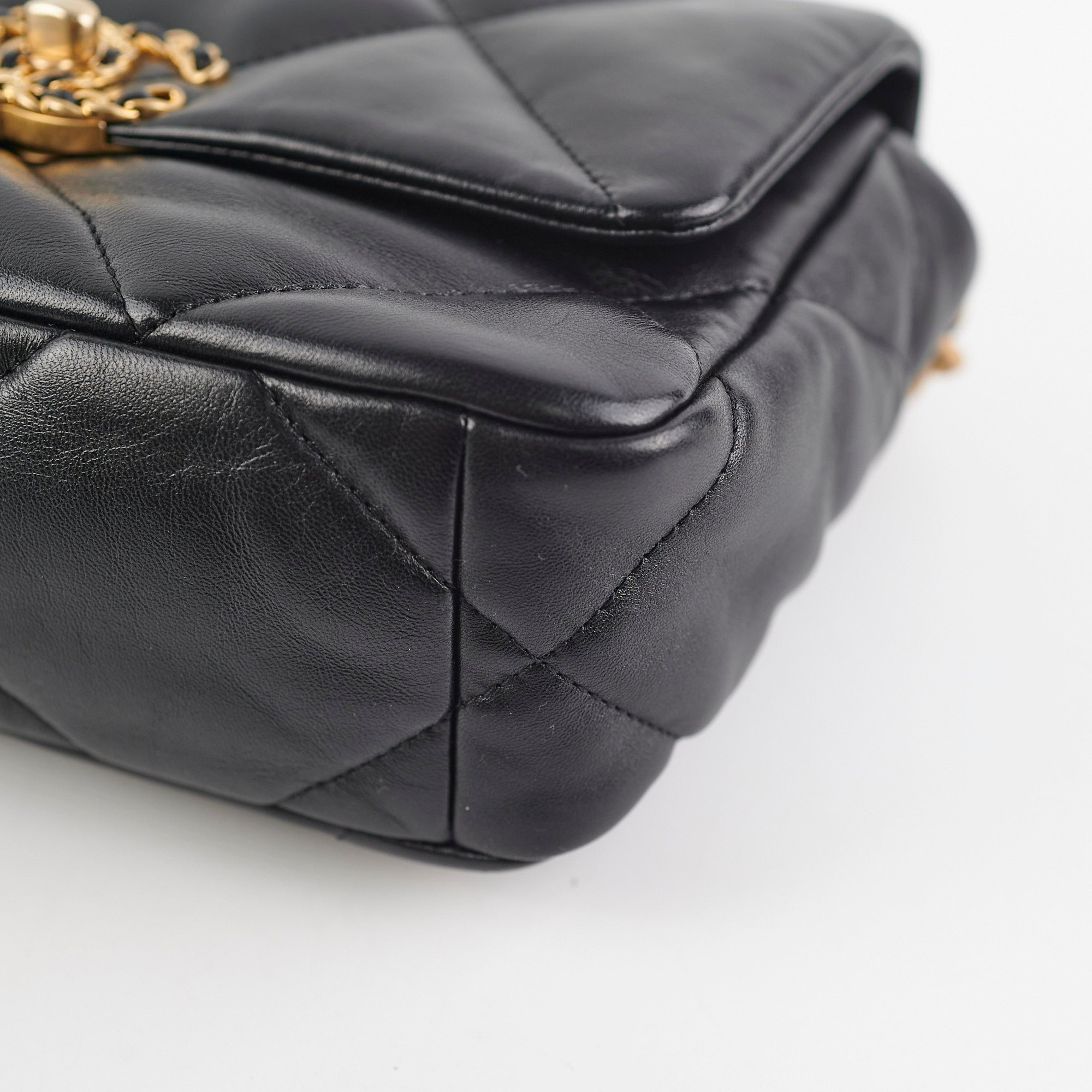 Chanel 19 Small Black Flap Bag - Luxury Quilted Leather Shoulder Bag for Women | Perfect for Evening Events, Date Nights & Special Occasions