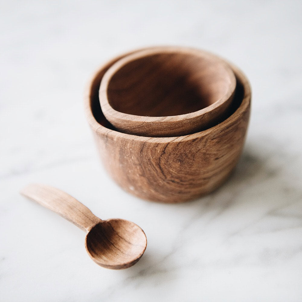 Premium Wild Olive Wood Cream and Sugar Set - Handcrafted Rustic Coffee Accessories for Home, Kitchen, or Cafe Use