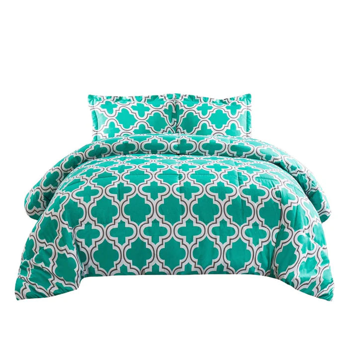 Premium Down Alternative Comforter Set - Soft & Hypoallergenic - Modern Trellis Design - Perfect for Bedroom Decor & Cozy Sleep