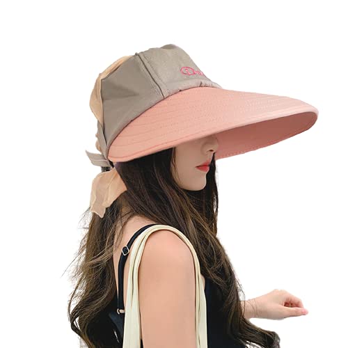 UPF 50+ Women's Sun Hat with Wide Brim - UV Protective Beach Visor & Ponytail Design for Outdoor Activities, Gardening, and Summer Vacations
