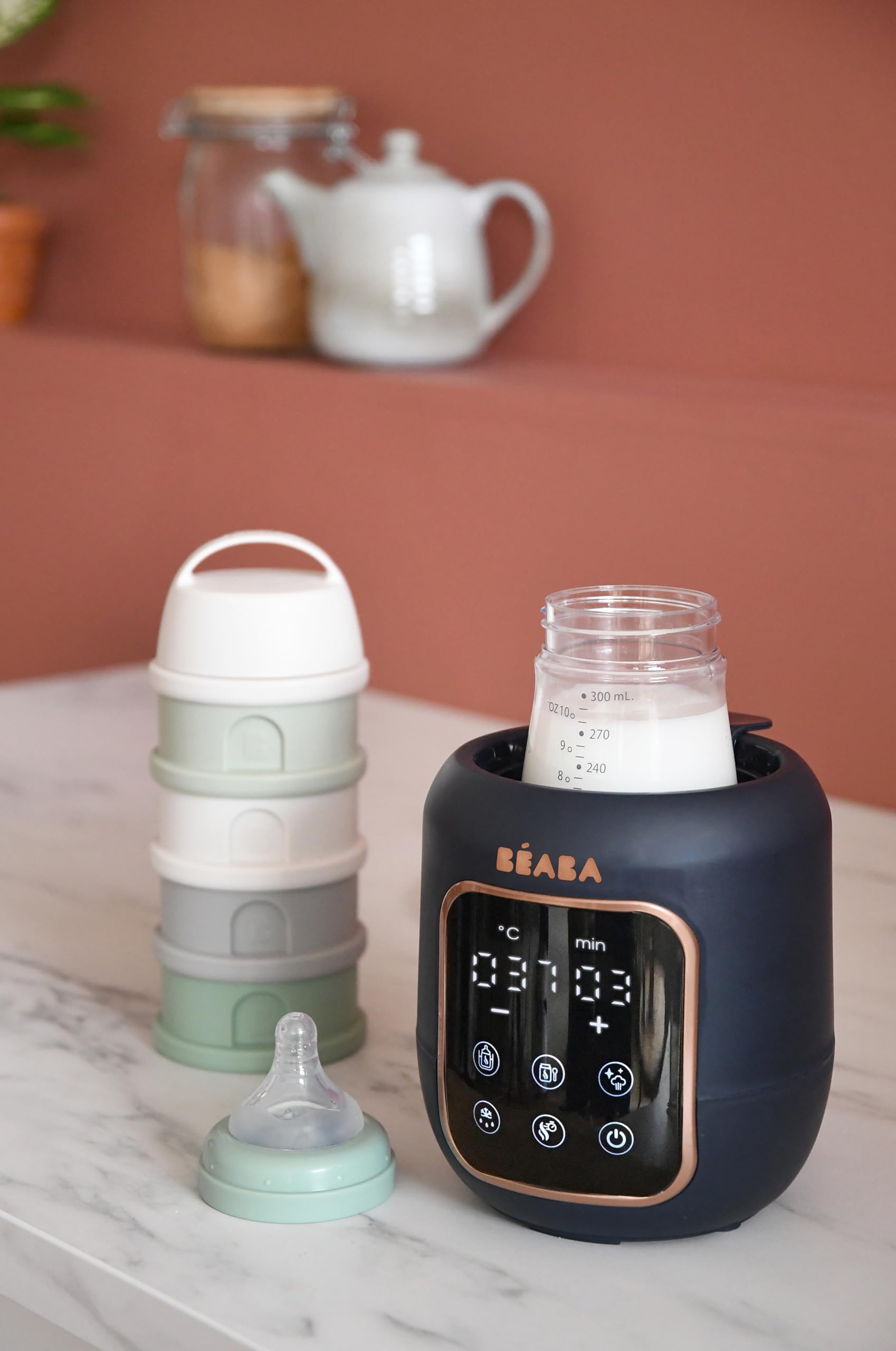 BEABA 5-in-1 Digital Baby Bottle Warmer & Food Warmer - Safe Breastmilk & Formula Heating for Infants | Perfect for Night Feedings, Daycare & Travel Use