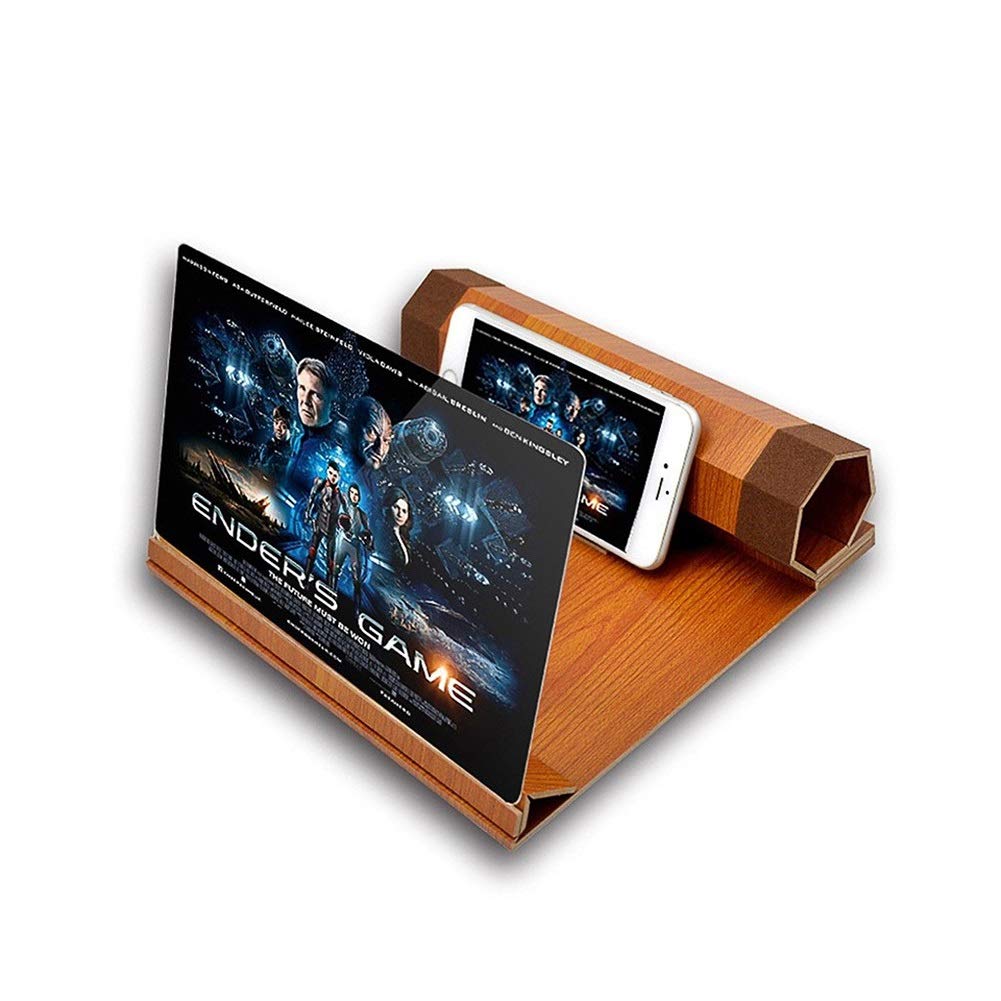 DENGJU 3D HD Phone Magnifier with Stand - Foldable Screen Amplifier for Movies & Videos - Compatible with All Smartphones