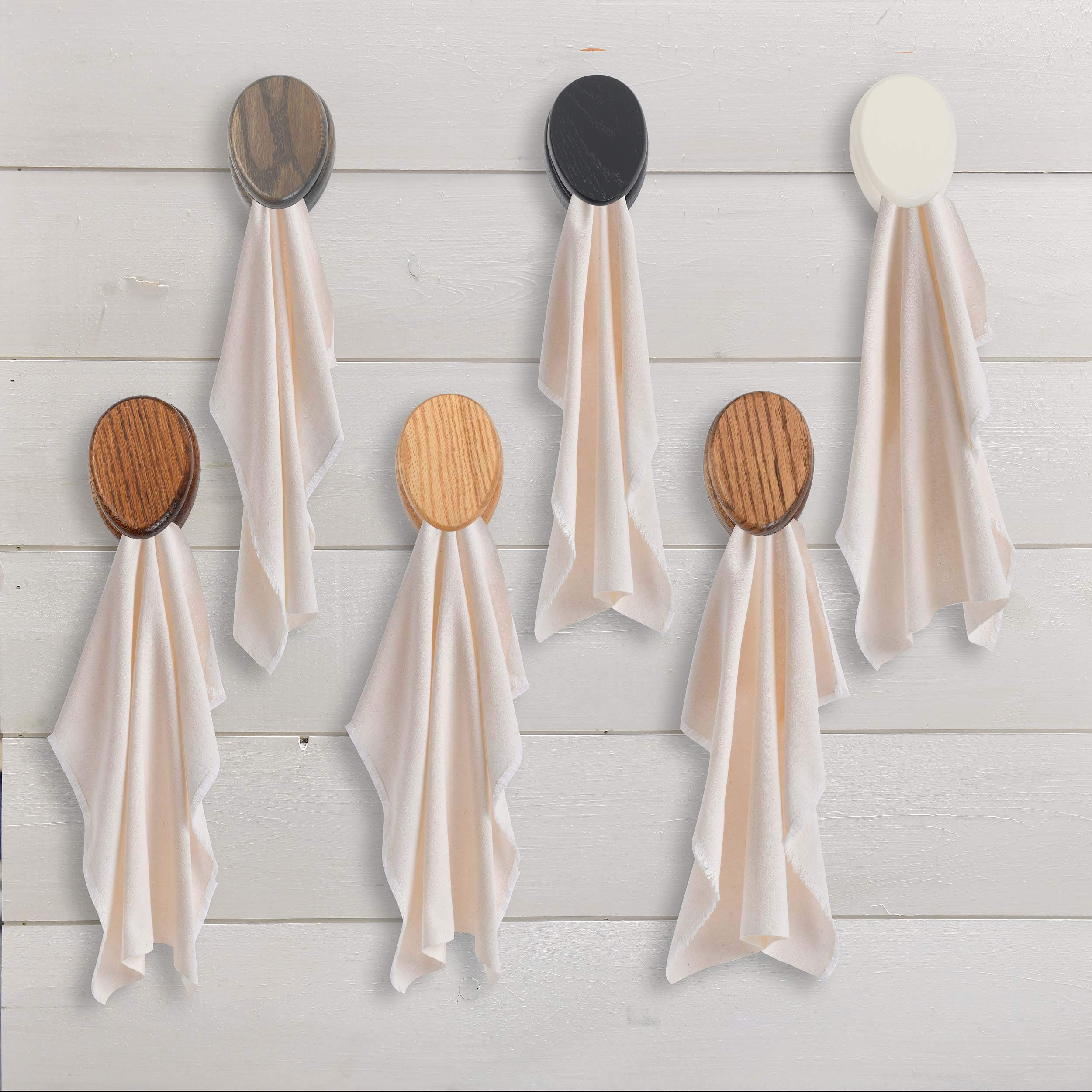 Amish Wood Marble Towel Holder - Wall Mounted Adhesive Bathroom & Kitchen Towel Rack for RV, Cabin, Dorm - Smoke Gray - Perfect for Small Spaces & Home Decor
