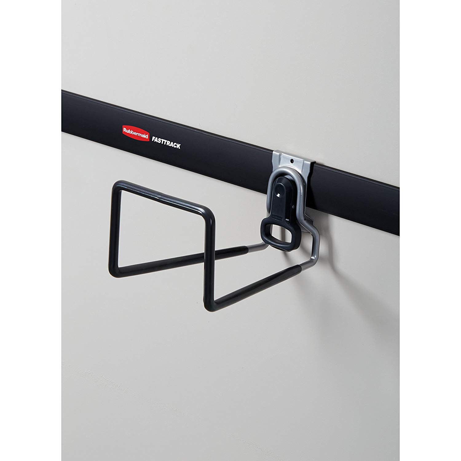 Rubbermaid FastTrack All-in-One Garage Storage System - 50 lb Capacity, Black (2 Pack) - Perfect for Organizing Garden Hoses, Tools & Outdoor Equipment