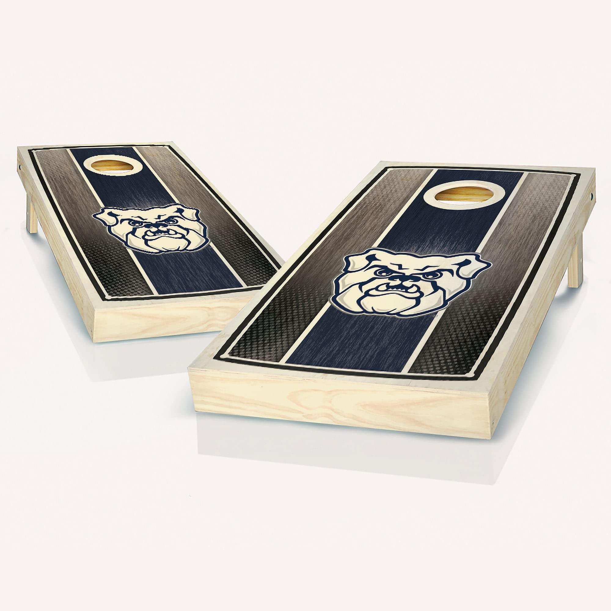 Premium Butler Stained Striped Cornhole Game Set - 2 Wooden Boards & 8 Bean Bags for Outdoor Lawn Games, Tailgating, Backyard Parties and BBQ Events