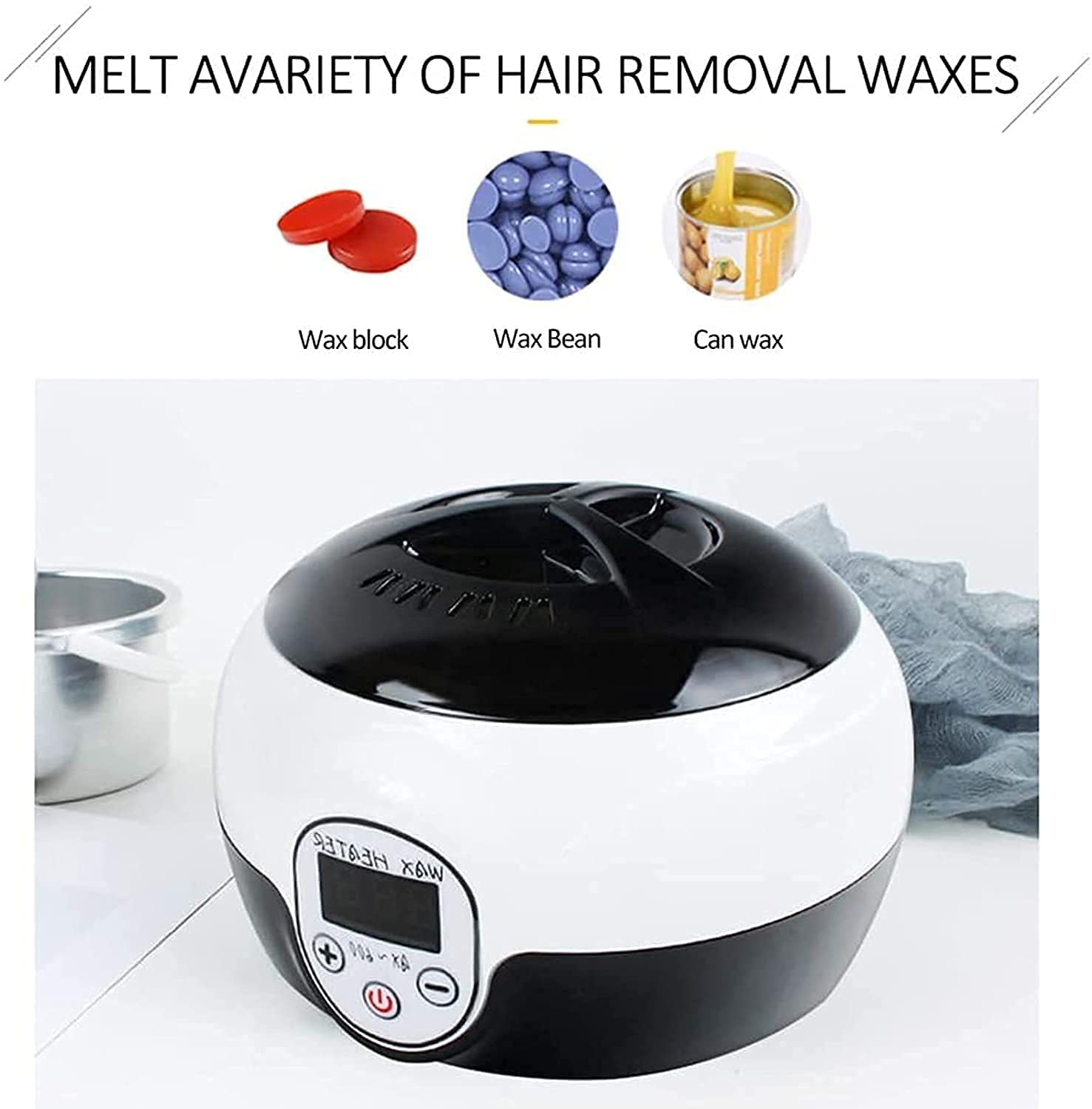 Electric Wax Warmer Kit for Hair Removal - Digital Wax Heater with Wax Beans & Applicator Sticks - Perfect for Home Spa, Salon & DIY Beauty Treatments