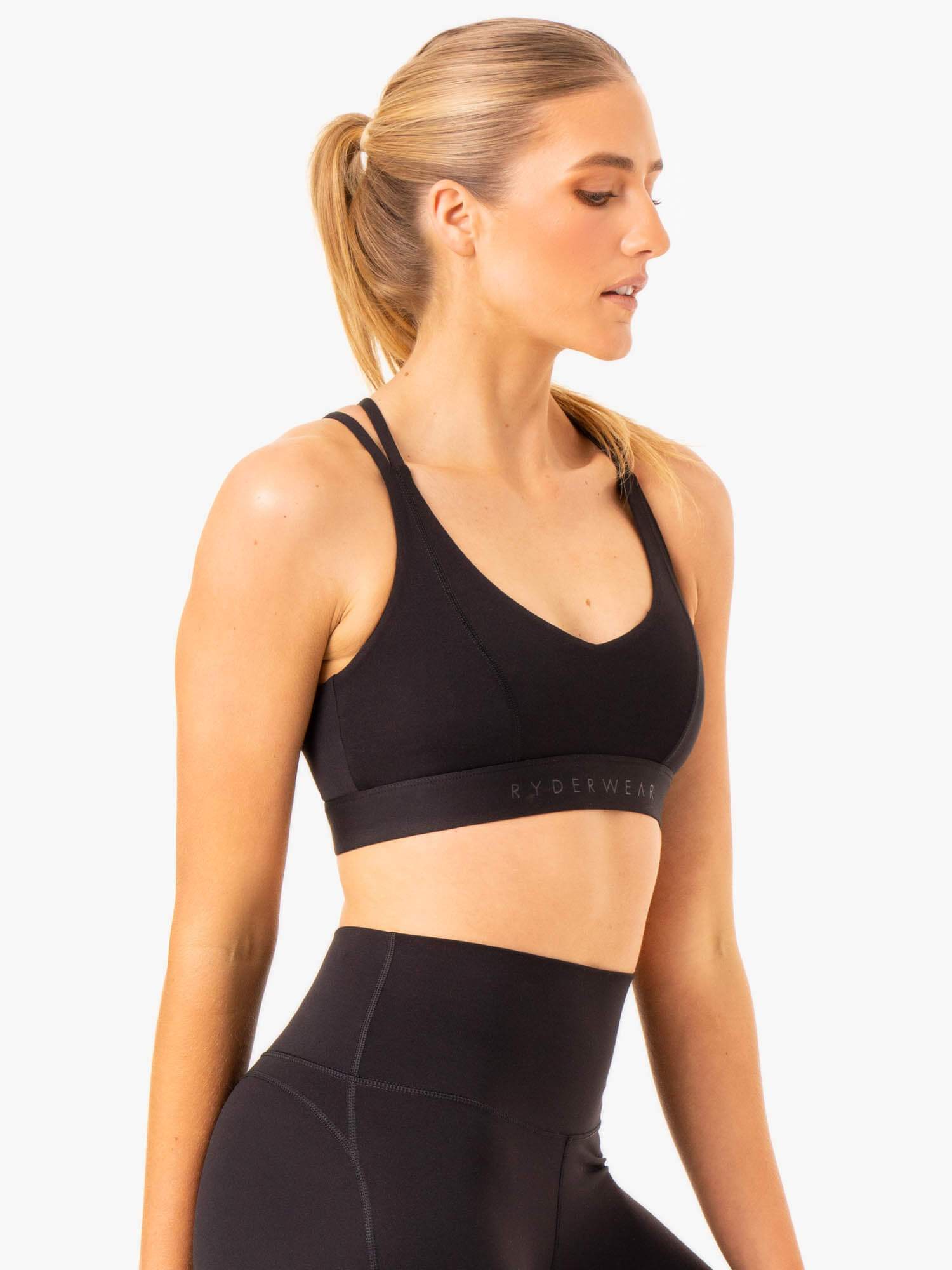NKD Align Sports Bra for Women - High Support Workout Bra, Seamless Yoga Bra, Breathable & Moisture Wicking - Black | Perfect for Gym, Running, Yoga & Fitness Training