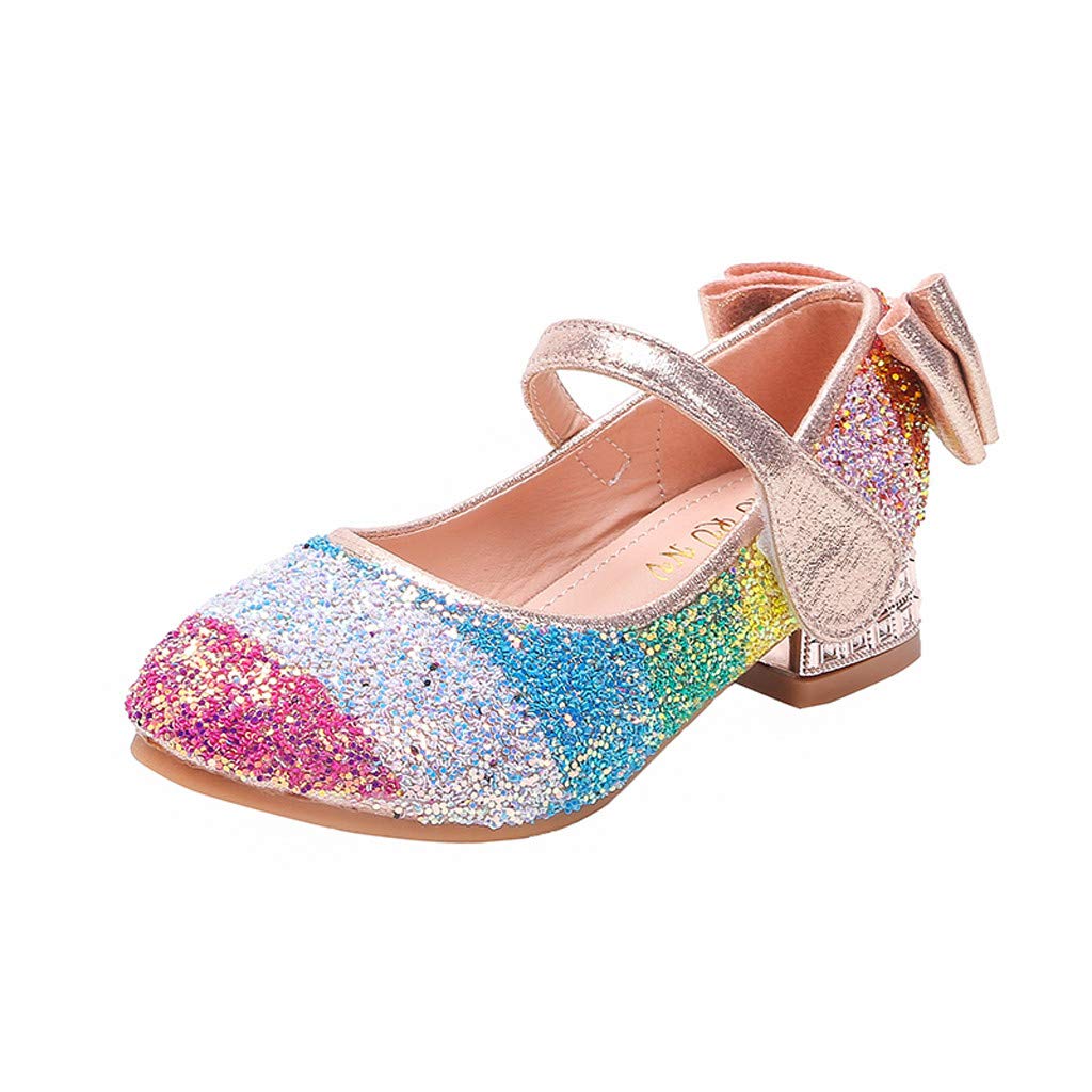 Toddler Girls Crystal Princess Shoes - Soft Sole Dance Sandals for Parties