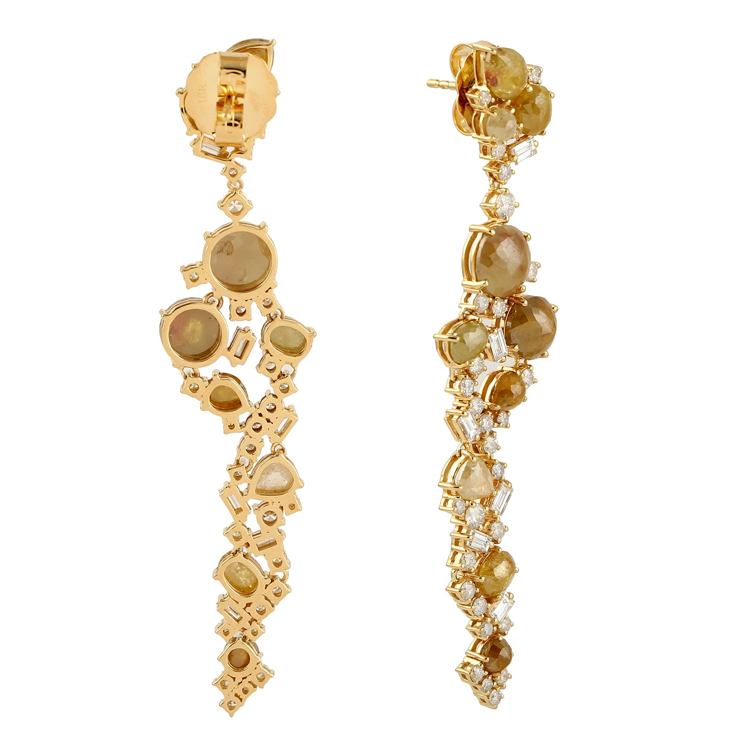 18K Yellow Gold Ice Diamond Stud Earrings for Women - Handmade Luxury Jewelry - Perfect for Weddings, Parties & Special Occasions