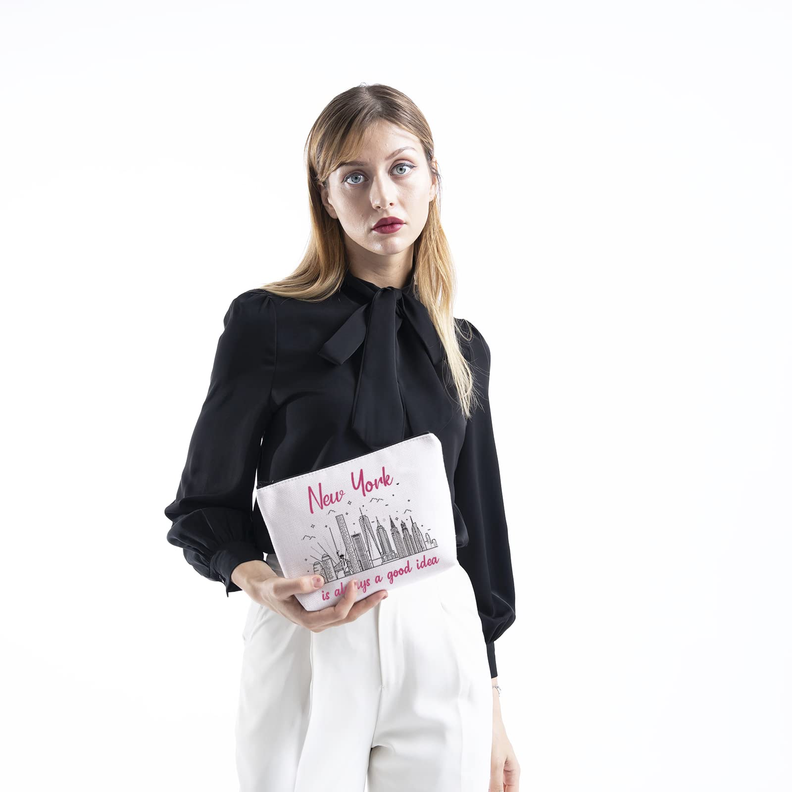 TSOTMO New York Bachelorette Party Favor - 'New York Is Always A Good Idea' Makeup Bag & Travel Pouch | Perfect for Vacation, Bridal Shower Gifts & Cosmetic Storage