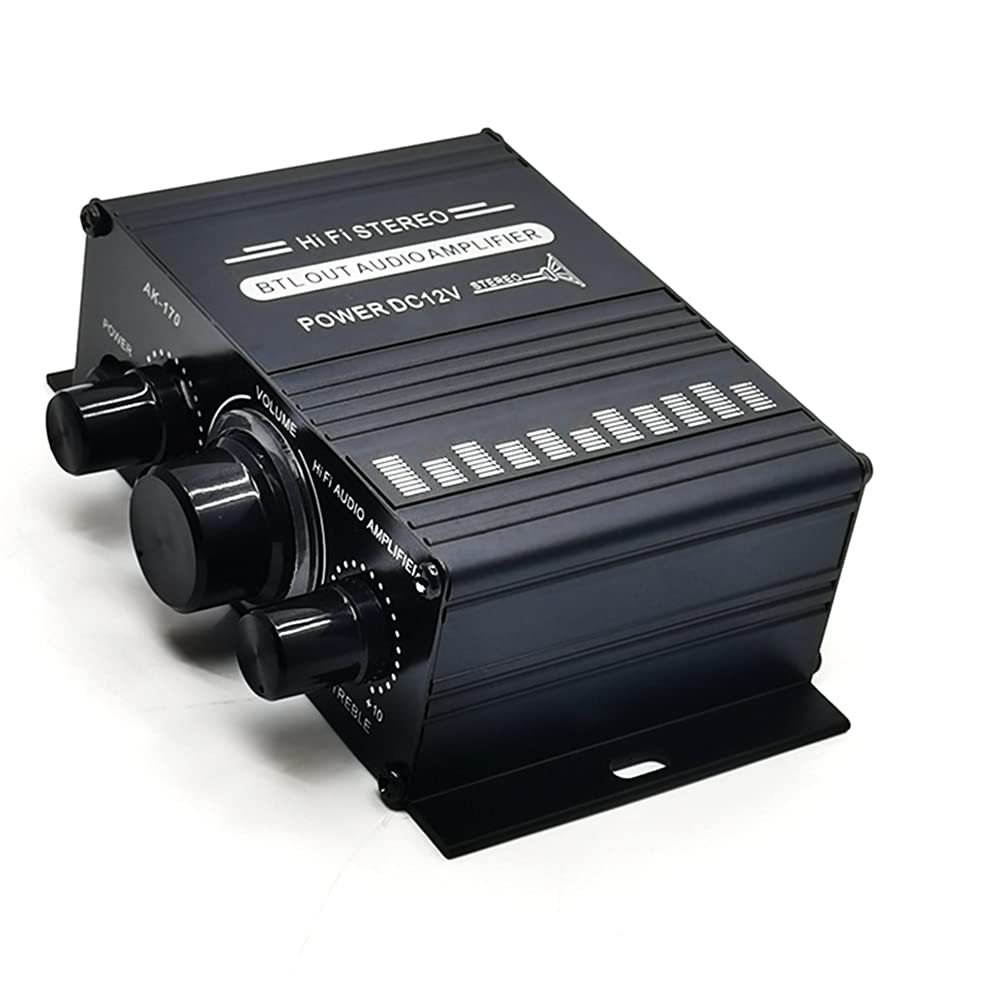 Osmond Mini Stereo Amplifier 12V DC Dual Channel Hi-Fi Audio Player with Bluetooth | Supports Mobile Phone & DVD Input | for Motorcycle, Car, Home Theater & Office Use | Compact Sound System for Music Lovers
