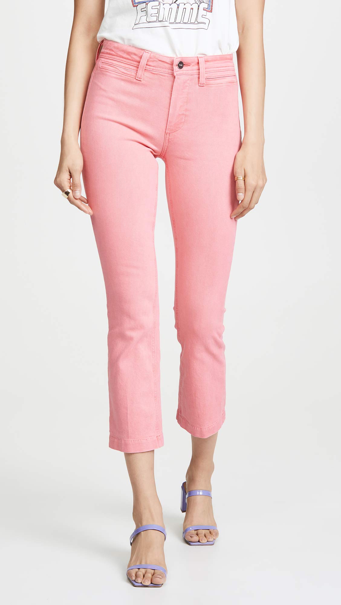 PAIGE Women's Collete Crop Flare Leg Jeans - High Waist Bootcut Denim Pants for Casual Outfits & Date Nights | Perfect for Spring & Summer Styling