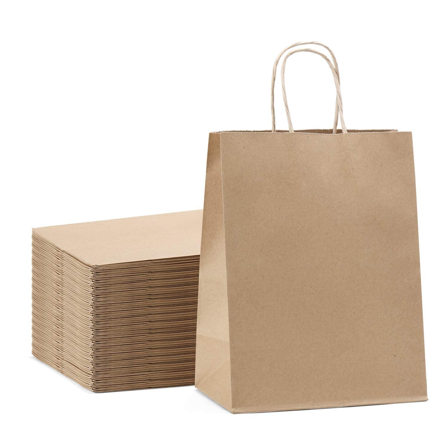 Eco-Friendly Recycled Kraft Paper Bags 9x12x4 Inches (15 Pack) - Brown Disposable Shopping Bags for Retail, Gifts & Crafts | Sustainable & Biodegradable | Perfect for Groceries, Parties & Eco-Conscious Shopping