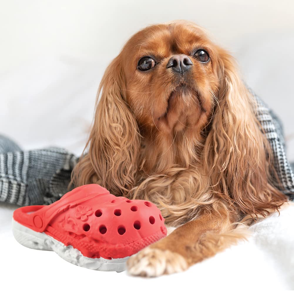 Durable Rubber Dog Chew Toys for Puppies - Tough Slipper Toy for Aggressive Chewers, Small & Medium Breed Dogs | Pet Training, Teeth Cleaning & Interactive Play | Perfect for Indoor Playtime, Outdoor Activities & Dental Health