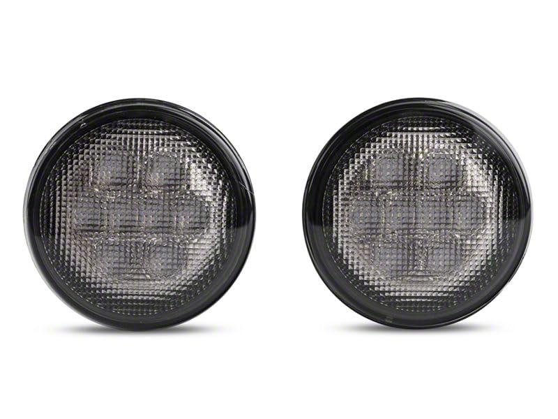 Amber LED Turn Signal Lights - Smoked Lens Compatible with 2007-2018 Jeep Wrangler JK - Upgrade for Off-Road & Night Driving Safety