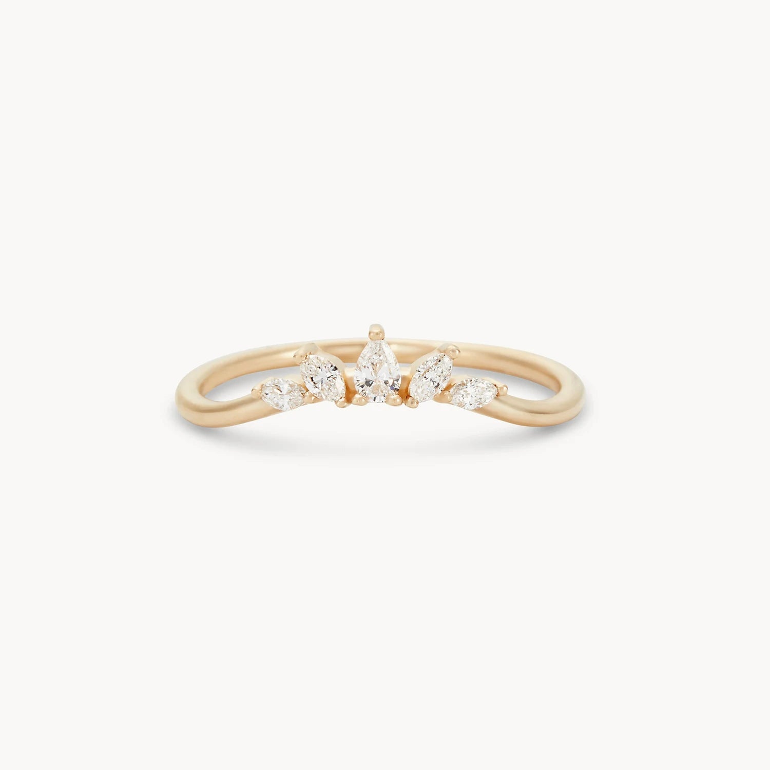 14K Yellow Gold Illumina Band with White Diamonds - Elegant Stackable Ring for Weddings, Anniversaries & Everyday Wear