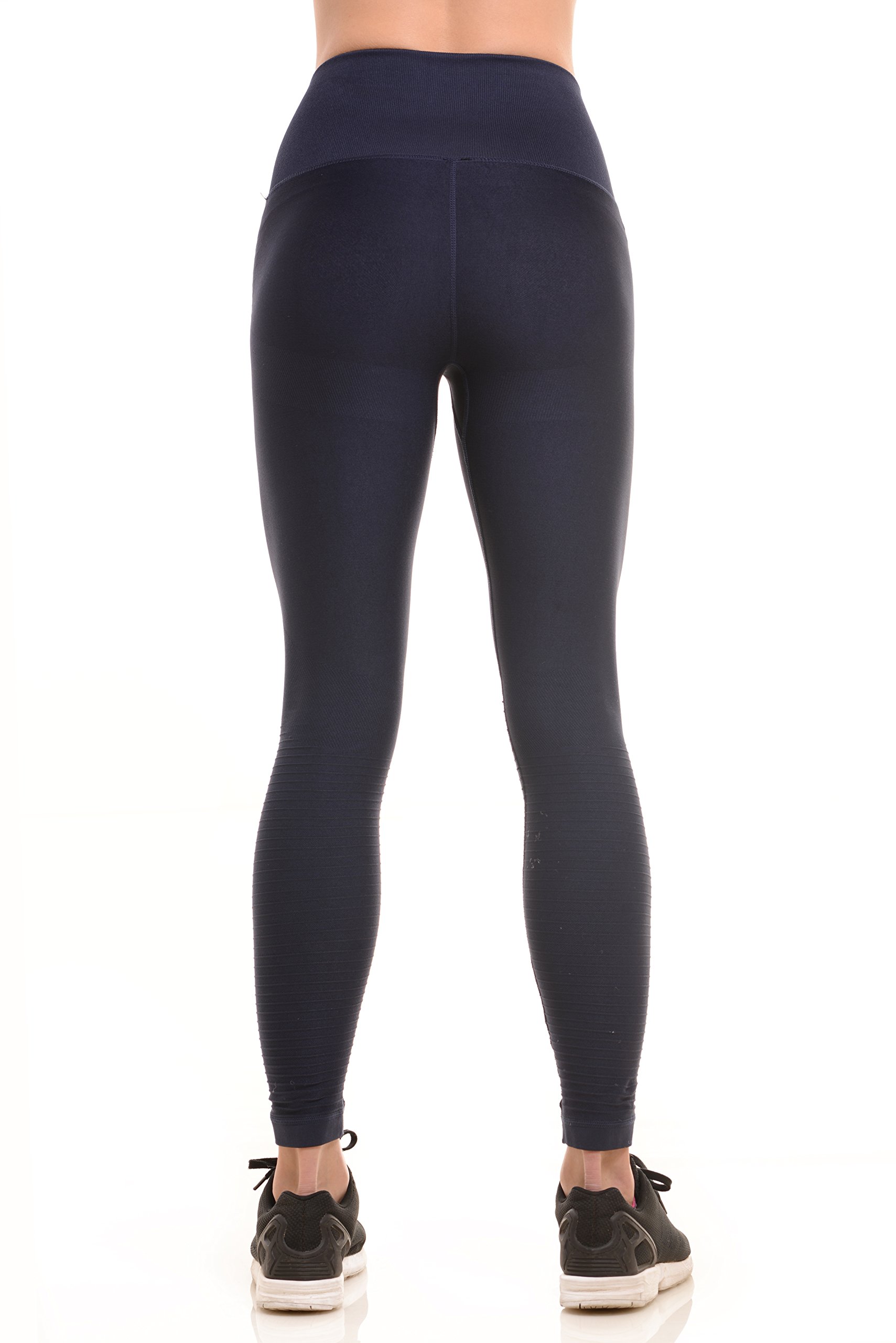 ICONOFLASH Women's High Waist Textured Compression Leggings - Yoga, Running, Workout & Gym Tights for Women - Comfortable & Stretchy Fitness Pants for Active Lifestyle