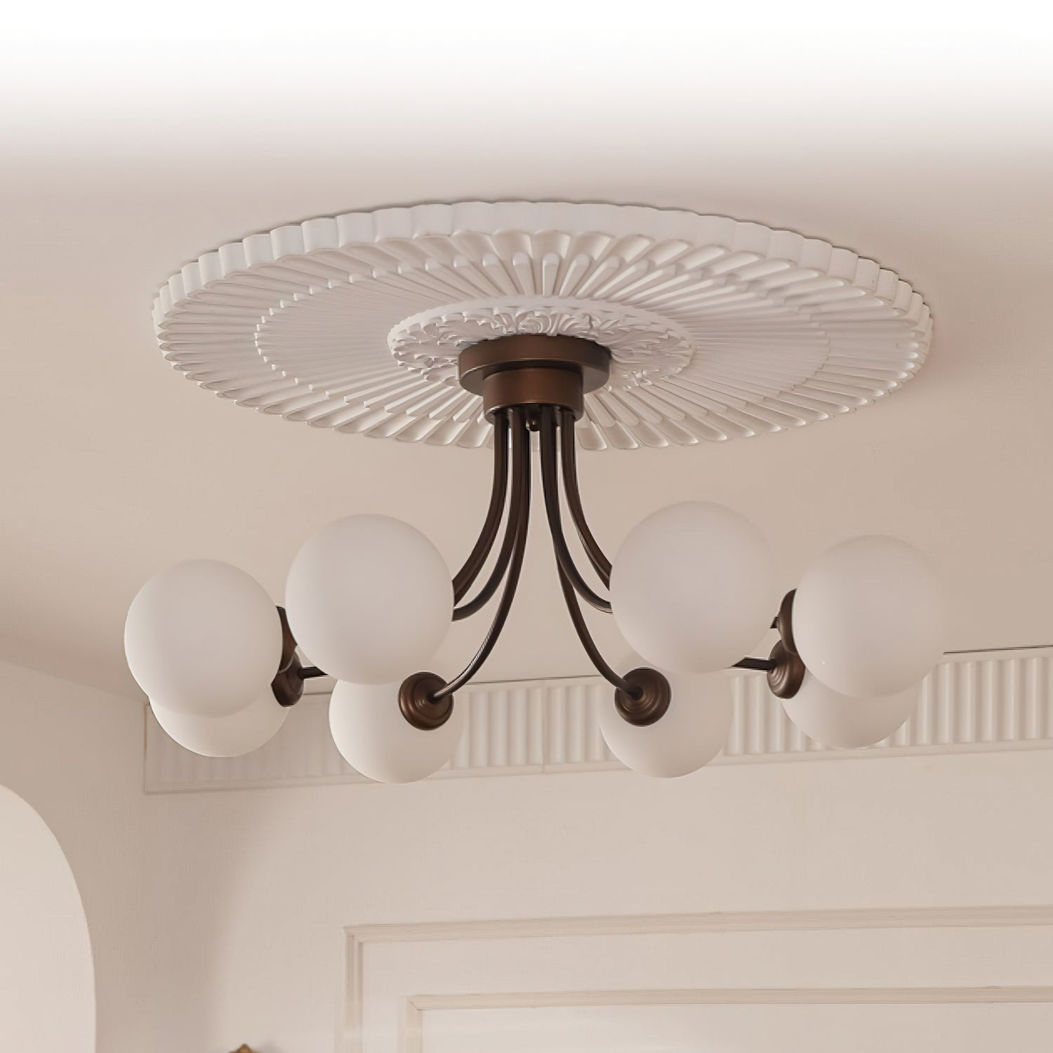 Modern Fairfax Bubble Ceiling Lamp - LED Flush Mount Lighting Fixture for Bedroom, Living Room & Dining Room - Stylish Home Decor with Soft Ambient Glow