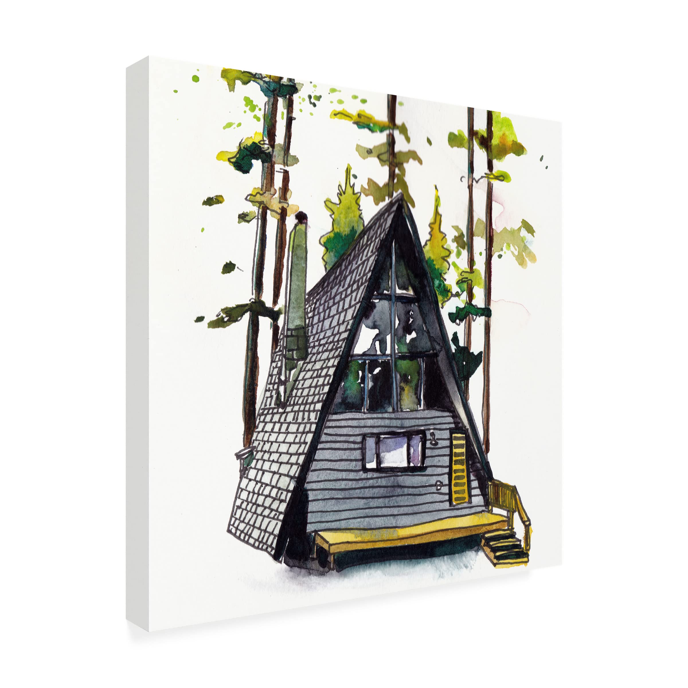 Paul McCreery 'Rad Cabin II' Canvas Wall Art Print - Modern Nature Landscape Painting for Living Room, Bedroom & Office Decor