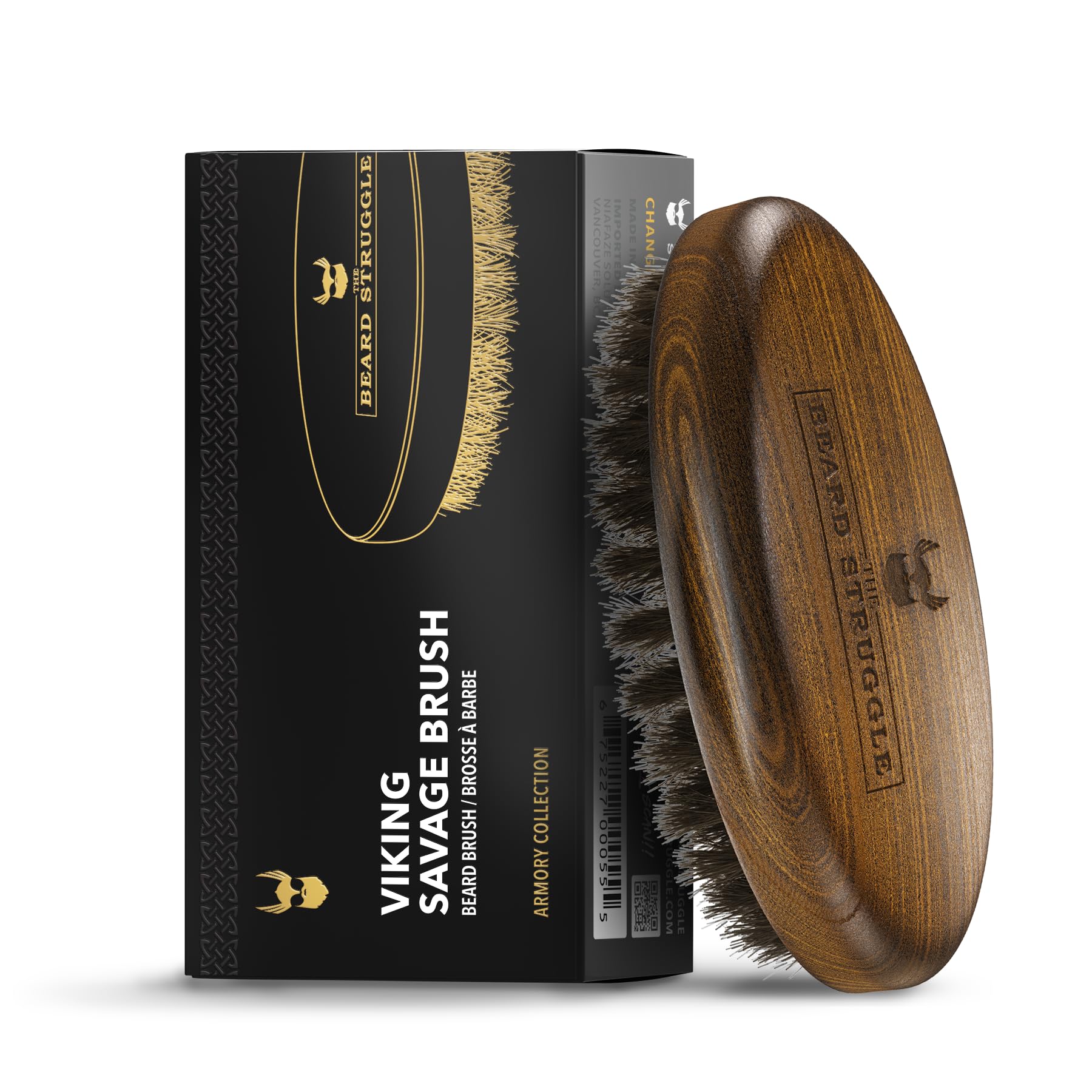 Beard Brush for Men - Durable Nylon Bristles & Polished Beechwood Handle - Viking Beard Grooming Kit - Travel Size Beard Care - Perfect for Home, Office & Travel Grooming Essentials