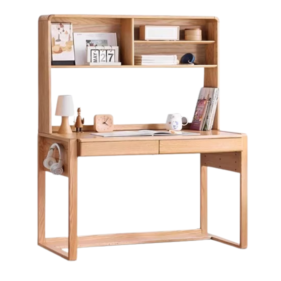 47.2x23.6x29.5 inch / 120x60x75 сm / natural wood color / oak desk + high shelf