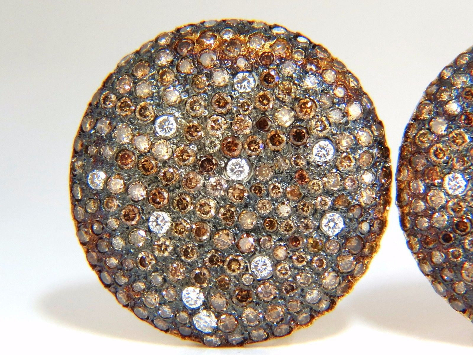 6.00ct Natural Fancy Color Diamond Bead Set Earrings in 18K Gold - Perfect for Weddings, Parties & Special Occasions