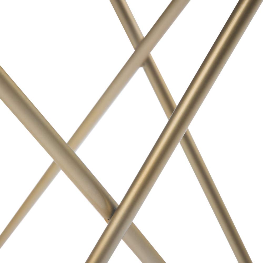 SIMPLIHOME Gabon Modern 18-inch Wide White & Gold Metal Accent Side Table - Nightstand for Living Room, Bedroom, Office | Small End Table for Sofa, Chair, Reading Nook