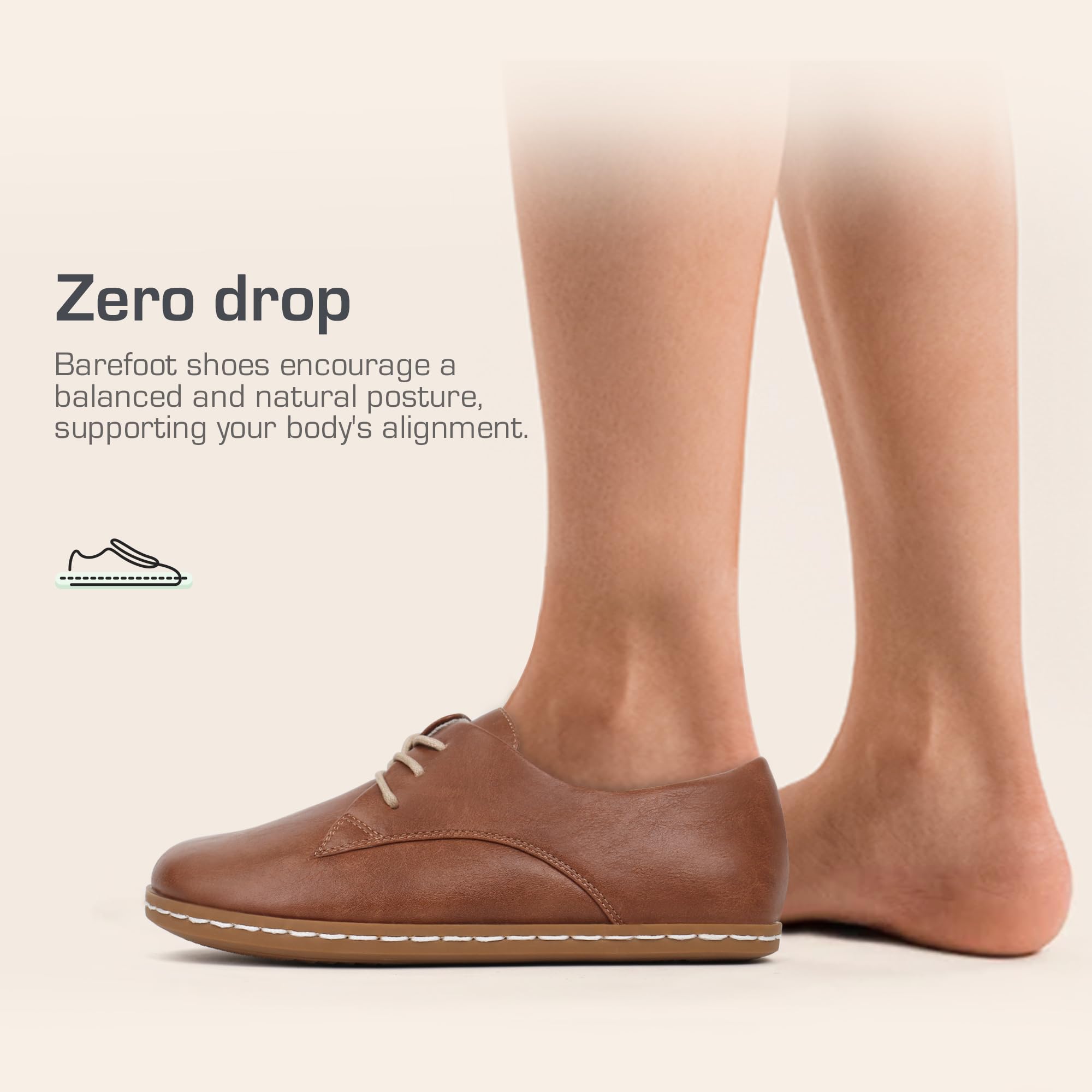 Women's Barefoot Dress Shoes with Wide Toe Box - Comfortable Oxfords for Work, Office & Formal Occasions