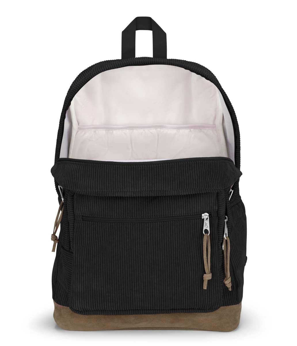 JanSport Right Pack Expressions Backpack - Black Corduroy Laptop Bag for School, College & Travel | Durable & Stylish Daypack for Students & Professionals