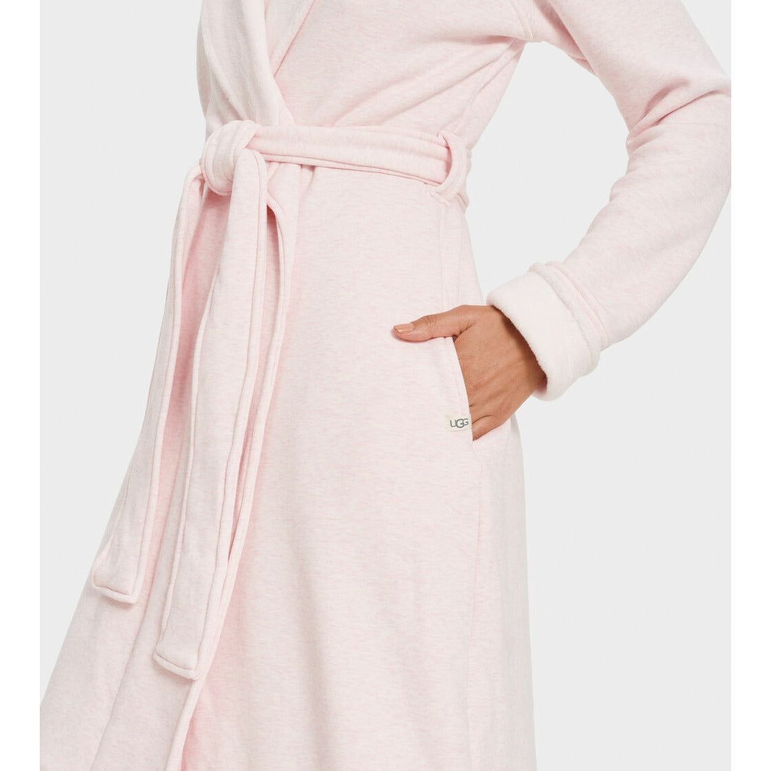 UGG Women's Duffield II Robe in Seashell Pink Heather - Cozy Fleece Bathrobe for Spa, Lounge & Home Relaxation