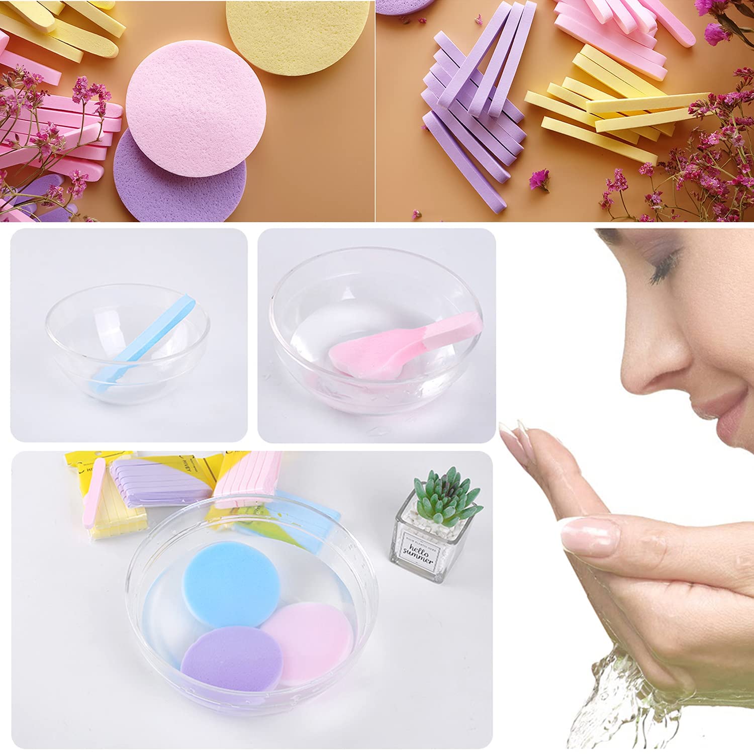 12pcs Compressed Facial Cleansing Sponges - Round Makeup Remover Puff for Gentle Face Washing & Skin Care | Includes 1 Pack Sweat Pads | Perfect for Travel, Daily Makeup Removal & Deep Cleansing Routine