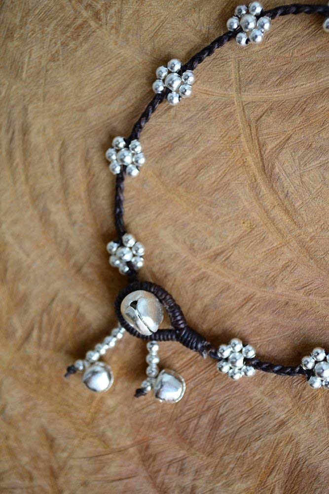 **Ideabracelets Brown Daisy Boho Anklet Bracelet - Handmade Bohemian Foot Jewelry for Women & Girls, Cute Simple Ankle Bracelet Gift for Birthday, Beach, Summer, Festival & Boho Style Outfits**