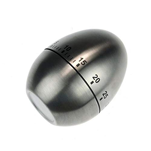 Celendi 60-Minute Stainless Steel Egg Shaped Kitchen Timer - Loud Alarm for Cooking, Baking, Coffee Brewing & Bar Use - Perfect for Home, Restaurant and Office