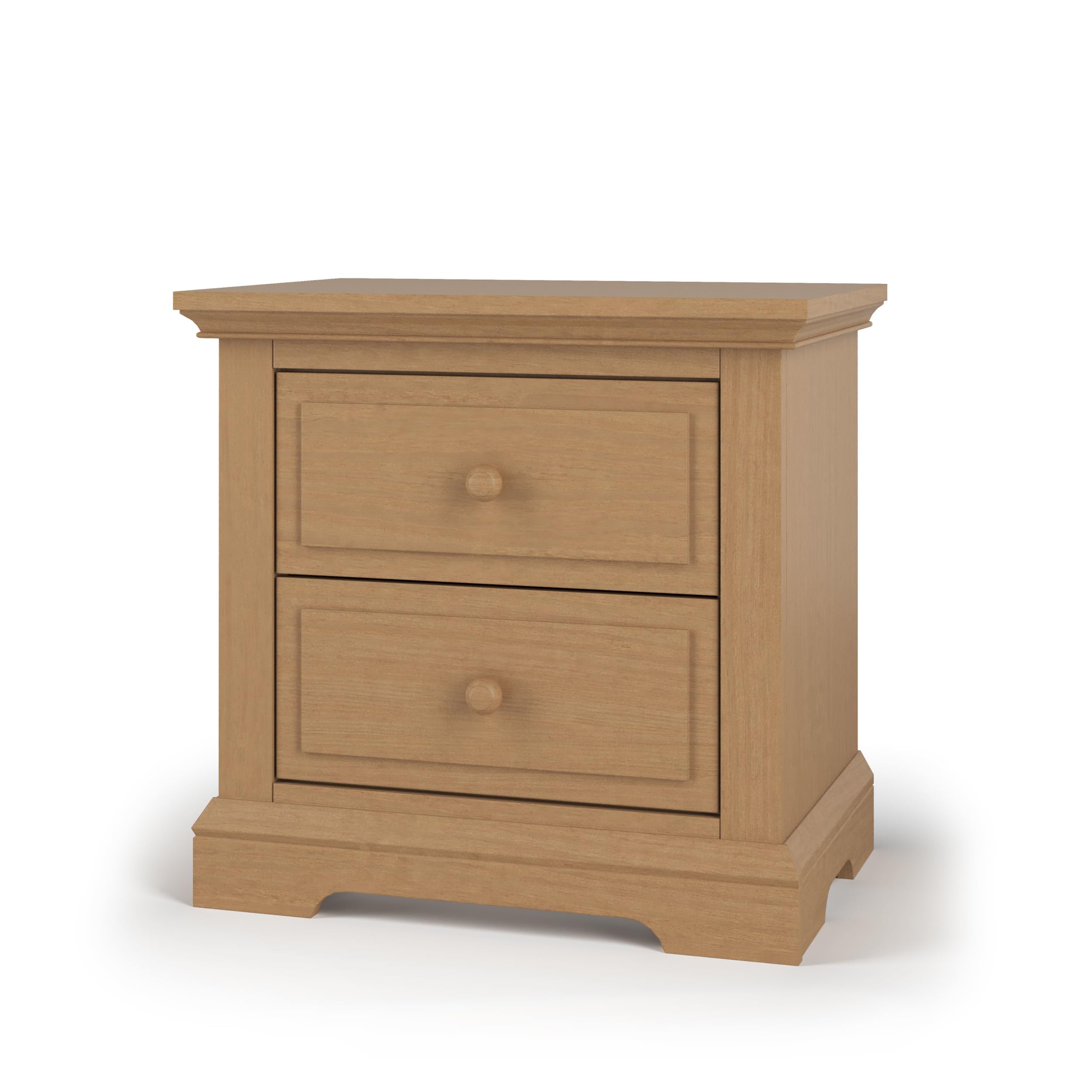 Child Craft Jordyn 2-Drawer Nightstand - Sturdy Pinewood Nursery & Bedroom Side Table with Large Storage Drawers, Non-Toxic Baby-Safe Finish (Biscotti) - Perfect for Baby Rooms, Kids' Bedrooms & Guest Rooms