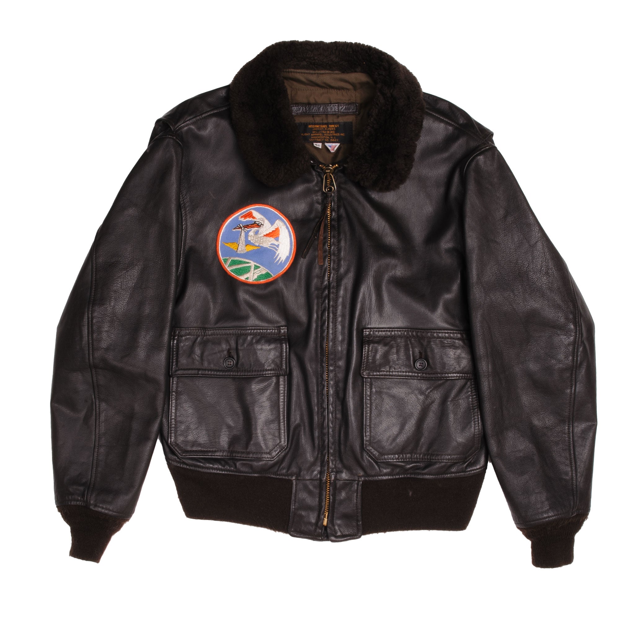 Vintage US Navy G-1 Leather Flight Jacket - Genuine 1982 Issue, Size 46, MIL-J-7823E - Perfect for Aviation Enthusiasts & Military Collectors