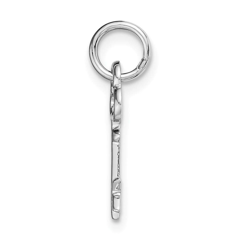 14K White Gold Letter K Initial Key Charm Pendant Necklace - Personalized Jewelry Gift for Women, Perfect for Birthdays, Anniversaries & Special Occasions