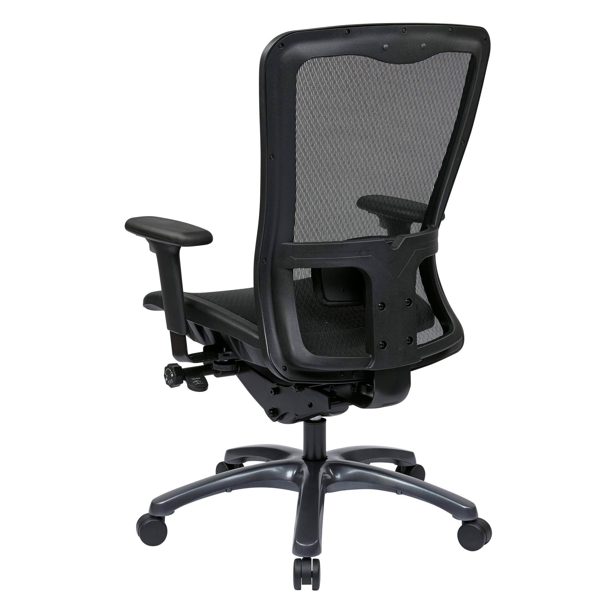 Office Star ProGrid High Back Breathable Mesh Office Chair with Adjustable Lumbar Support - Ergonomic Manager's Task Chair for Home & Business Use - Black